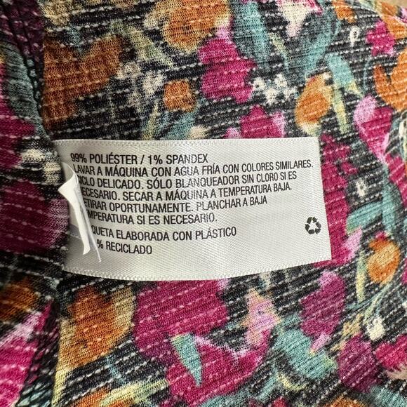 Ava & Viv Floral Boho Peasant Blouse Womens Size 2X Balloon Sleeve Stretch Top - Picture 7 of 7